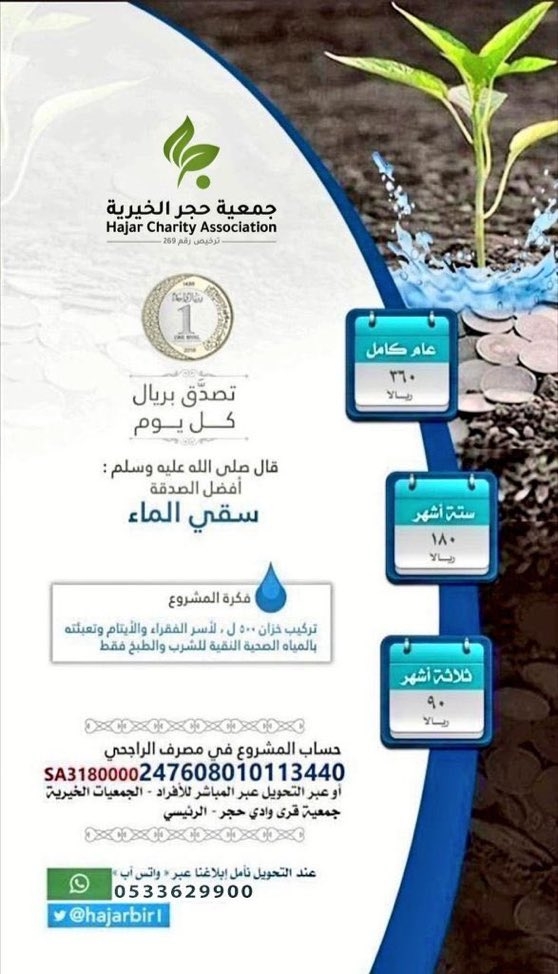 صدقة سقيا الماء اليومية